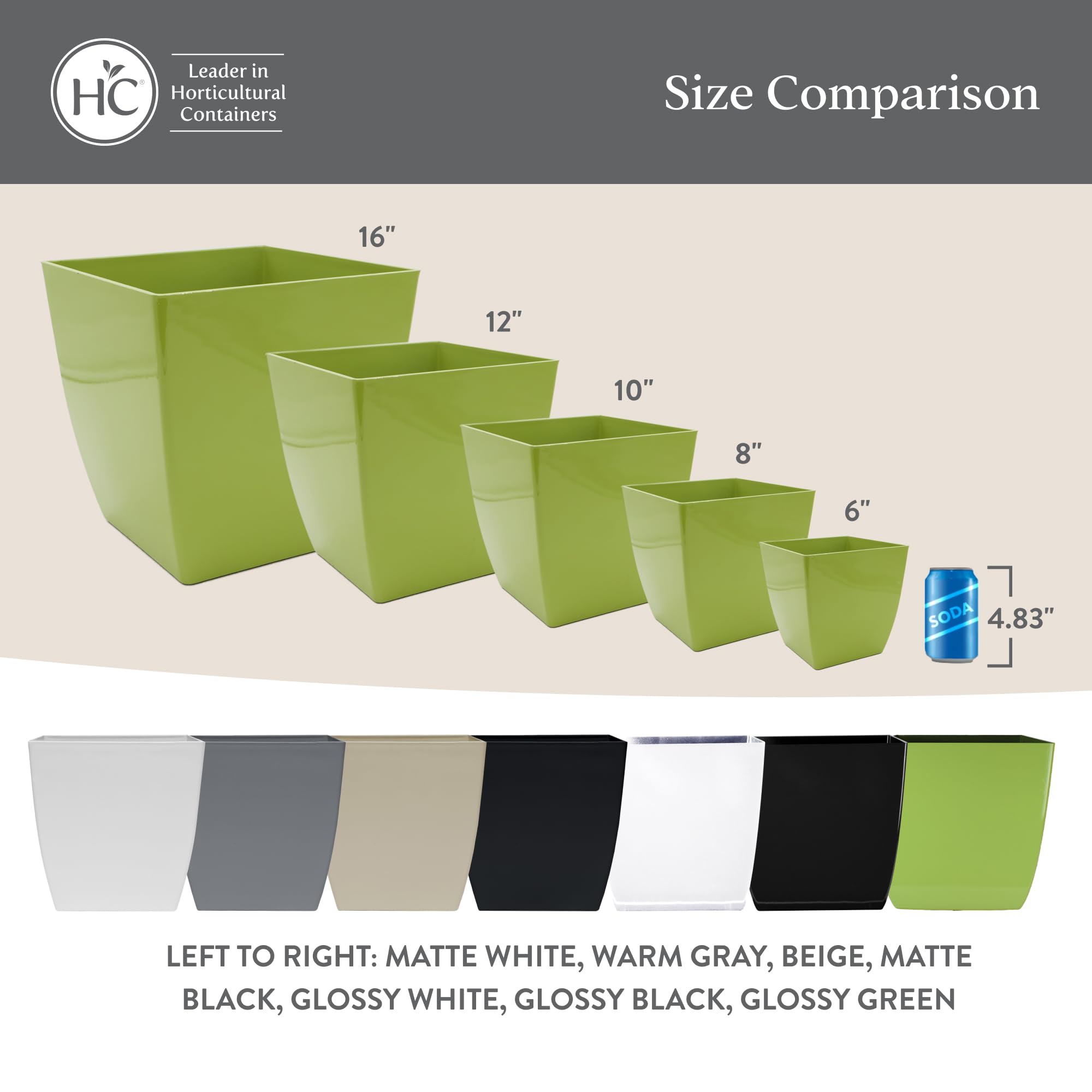 Amazon.com : The HC Companies Aria Self Watering Square Plant Pot